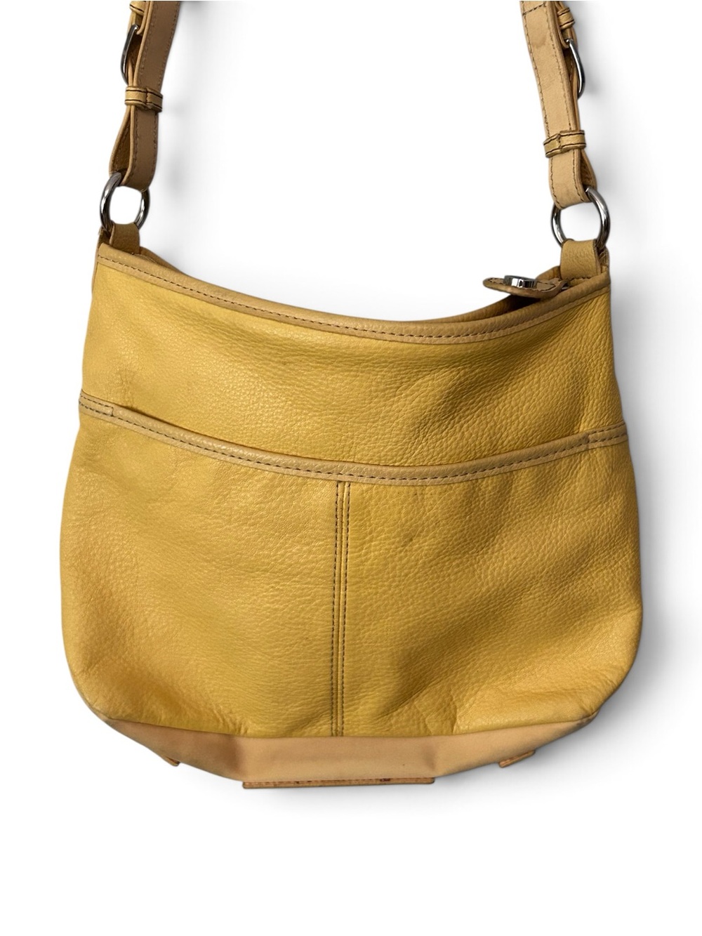 The Sak Yellow Leather Shoulder Bag Purse Bright Sunny